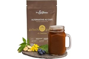 LES SIFFLEUX Coffee Alternative (Bachata, Medium Roast, 150g) Made From Blueberries, Chicory & MCT Powder, Brewing Powder Dri