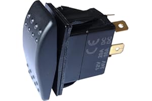 HYY Momentary ON Off ON Rocker Switch Control DPDT DC 12V or 24V