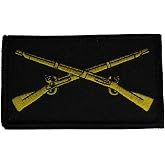U.S. ARMY INFANTRY CROSSED RIFLES 2 PIECE PATCH - Subdued Hook and Loop - Veteran Owned Business.