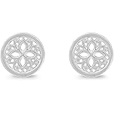 Boma Jewelry Sterling Silver Lotus Flower Stud Earrings