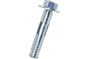 Magic Hub Heavy Duty 3/8" x 1-7/8" Hex Nut Head Concrete Sleeve Anchors - 50 Pcs Zinc Plated