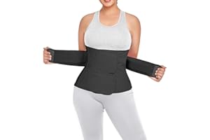 QEESMEI Postpartum Belly Band Abdominal Binder Post Surgery C-section Belly Binder Wrap Girdle Recovery Belt Back Support (Black, XX-Large)
