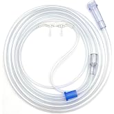 ResOne 7Ft Soft Adult Oxygen Nasal Cannula 5-Pack - Curved Prongs, Crush-Resistant Tubing - Nasal Tubes, Oxygen Concentrator Supplies - Soft Curved Nose Piece, Standard Size, Standard Flow 6 LPM