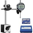 ALLmeter Digital Dial Indicator with Magnetic Base with Storage Case,0-1 Inch/25.4 mm 0.01 mm (0.0005") Inch/Metric Conversion for 3D Printer Lathe Workshop Woodworking with 22pcs Testing Tips