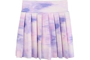 SPFAS Girls Tennis Skirt Athletic Pleated Skort A-Line Kids Golf Skirt with Pockets Sport Shorts for Running Cheerleading