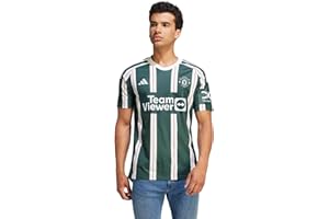adidas Manchester United 23/24 Away Jersey - Classic Vertical Stripes, Moisture-Absorbing AEROREADY, Embroidered Club Badge