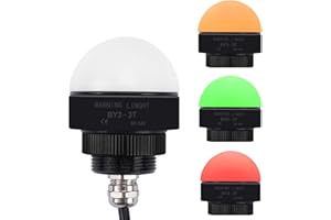 SEKELO 24V Industrial Warning Light, DC/AC 3 Colors 1 Layer LED Signal Tower Indicator, IP65 Waterproof, Continuous Visual Alert for Machinery Safety