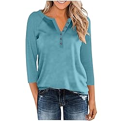Fall Tops for Women 2025 Casual Button Down Henley