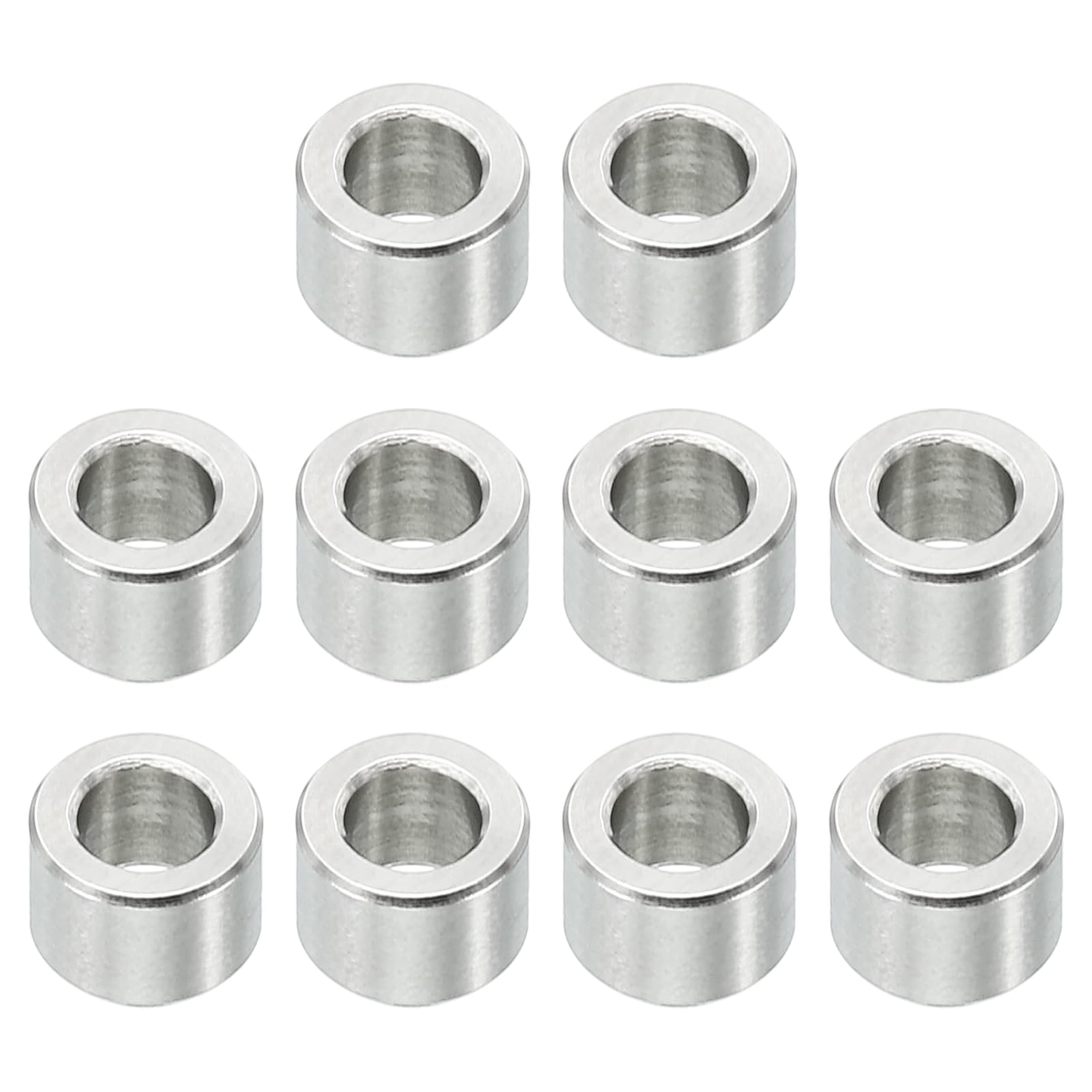 PATIKIL M4 Stainless Steel Spacers, 10 Pcs Metal Spacer Stainless Steel 4.1mm ID x 7mm OD X4mm L Stainless Steel Spacers Screw Standoff Round for 5/32inch or M4 Screw Bolts