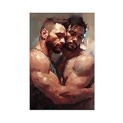 HMLZSJ Nude Muscle Male Torso Portrait Art Gay