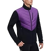 baleaf Men's Cycling Jacket Puffer Lightweight Coat Windproof Warm Winter 5 Pockets Packable Running Hiking