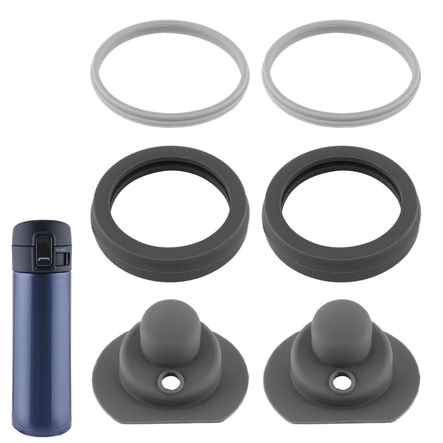 Photo 1 of 6pcs Gasket Replacement for Zojirushi Stainless Steel Mug 16oz 12oz, Silicone Lid Seal Ring Parts Leak-Proof Accessories Compatible with SM-K Series Accessories BPA Free