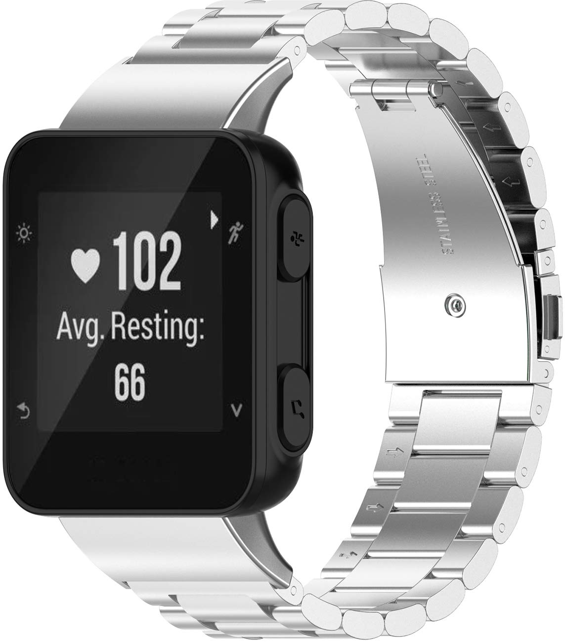 Shieranlee Metal Strap Compatible with Garmin Forerunner 35 Strap/Garmin Approach S10 Stainless Steel Replacement Strap for Forerunner 35/Garmin Approach S10 Golf Watch, Forerunner 35, forerunner 35