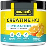 CON-CRET Creatine HCl + Hydration | Electrolyte Powder Tub | Citrus Mango | Sugar Free Electrolytes | Rehydration Formula w Potassium, Sodium, Zinc, Magnesium to Hydrate & Recover (40 serv)