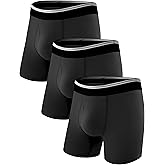 TIICHOO Incontinence Underwear for Men with Front Fly Washable Protective Leakproof Boxer Briefs 3 Pack (Black 3, 3X-Large)