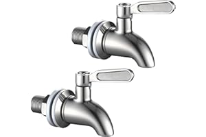 Ceaeso Spigot for Beverage Dispenser，Stainless Steel Spigot for Drink Dispenser, Water Dispenser Faucet, Fits Gravity Filter Systems ， Lead-Free, 2 Pack