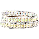 BTF-LIGHTING RGBW RGB+Natural White SK6812 (Similar WS2812B) Individually Addressable 3.3ft 1m 144(2X72) LEDs Flexible 4 Colors in 1 LED Dream Color LED Strip IP30 Non-Waterproof DC5V White PCB