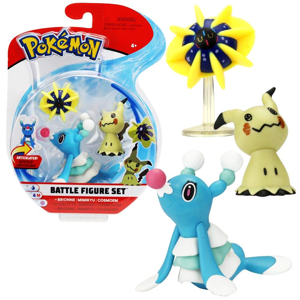 Pokemon Battle Figure Set - Brionne Mimikyu Cosmoem
