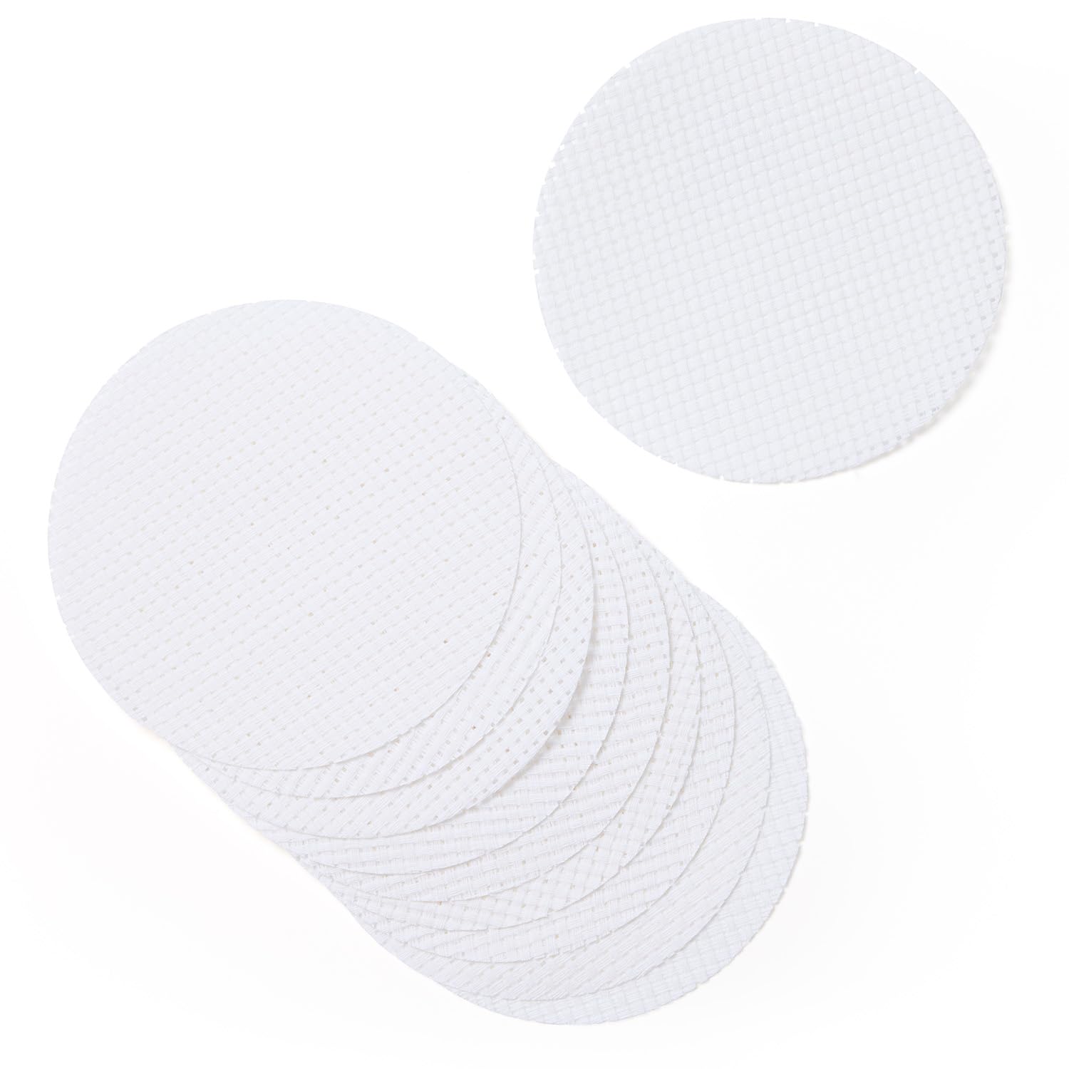 Springboard Cross Stitch Fabric Circles - 10-Pack of Binca Mesh for Sewing - 15 cm Diameter White Circles โ image 1