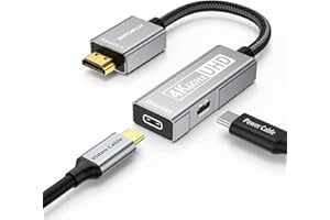 SWITCHFLUX HDMI to USB C Adapter,4K60Hz Uni-Directional HDMI Male (Source) to USB C Female (Display) Converter for XREAL One,Air 2 Pro,VITURE Pro,RayNeo Air 2s,PS5,Switch,Xbox,Laptop,Portable Monitors