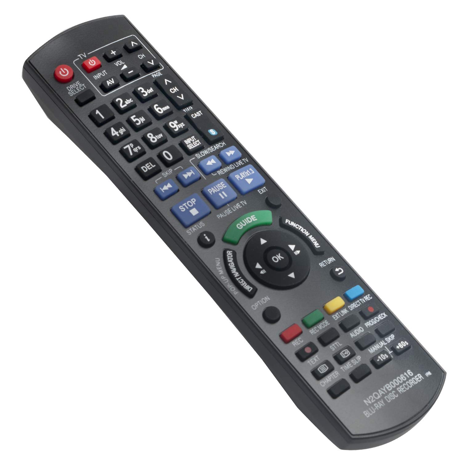 N2QAYB000616 Remote Control Replacement - VINABTY N2QAYB000616 Blu-ray Disc Recorder IR6 Remote Control for Panasonic DMR-BWT700EC Dmr-bwt700 DMR-BST700EG DMR-BST700 DMR-BST701 DMR-BST800 DMR-BWT800