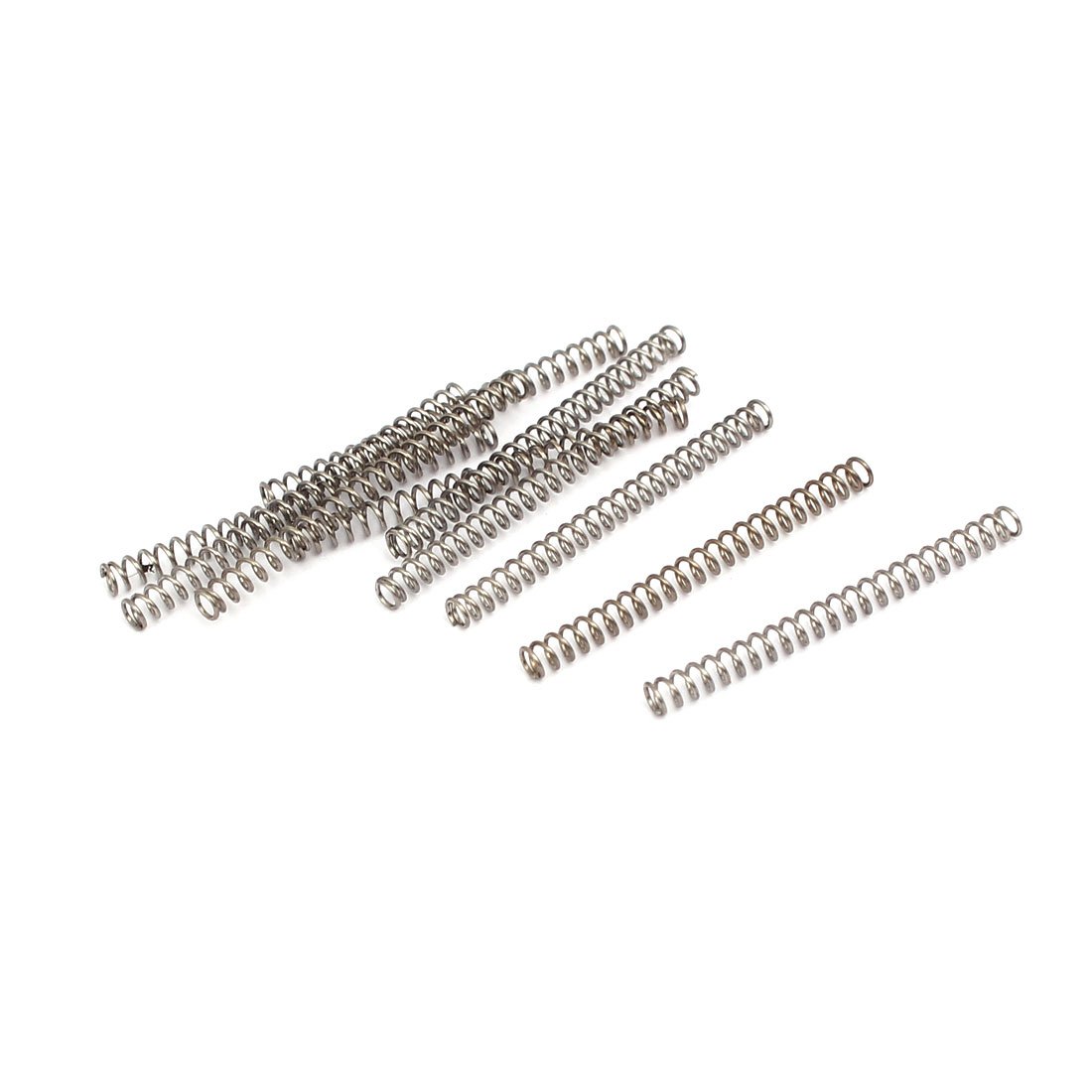 sourcingmap Compression Spring,304 Stainless Steel,2mm OD,0.3mm Wire Size,25mm Free Length,Silver Tone,10Pcs