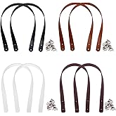Wzttdm 8Pcs PU Leather Straps for Handbag, Handbag Handle Belt, 60cm/24 inch Leather Bag Straps with Iron Rivets, Purse Handles for Bag Making Supplies