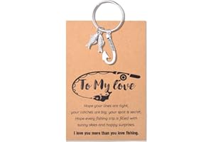 Husband Christmas Gifts for Fisherman Boyfriend Fishhook Keychain for Dad Birthday Retirement Gift for Fishing Lover Keyring
