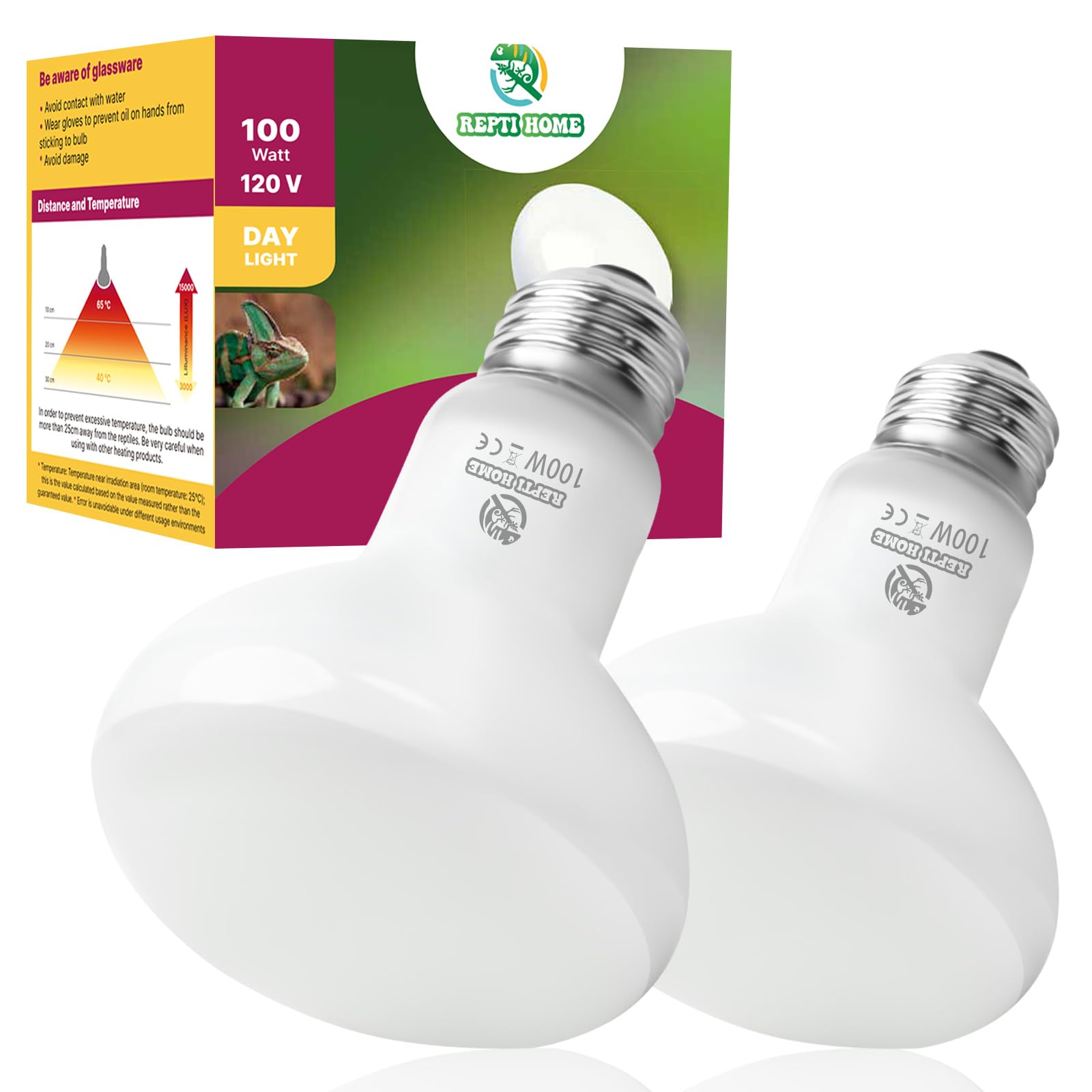 REPTI HOME Reptile Heat Lamp Bulbs, Simulate