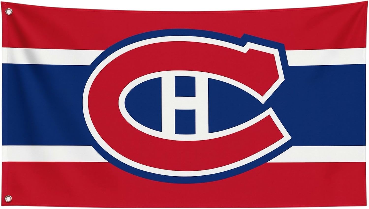 Montreal Flag 3x5 FT Canadiens – Premium Fan Hockey Banner with Metal Grommets – Heavy-Duty Polyester, Double-Stitched Edges, Vibrant Red, White & Blue Canadiens Design for Home, Yard, Man Cave, or Game Day