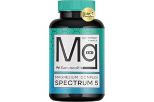 SONOHEALTH Spectrum 5 Magnesium | 5-in-1 Complex + 72 Trace Minerals for Enhanced Absorption | Irish Sea Sourced | 500mg per Serving | Made in USA, Third Party Tested, GMP Certified