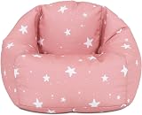 icon Star Print Kids Bean Bag Pink Childs Chair with Filling Included view 5