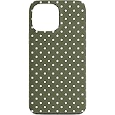 Polka Dots Dark Olive Green and White, Women Girls Polka-Dot Case for iPhone 13 Pro Max