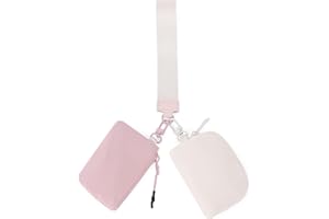 LOUXIFENG Mini Zip Around Dual Pouch Wristlet for Women & Girls, Portable Detachable Cute Small Double Pouch Keychain Wallet Coin Purse Pocket Perfect Birthday Mothers Day Gifts for Mom Women Girls