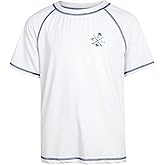 Quad Seven Boys Swim Shirt - Quick Dry Sun Protection Short Sleeve Rash Guard for Boys Surf Youth Kids Swimwear (Sizes: 5-18)