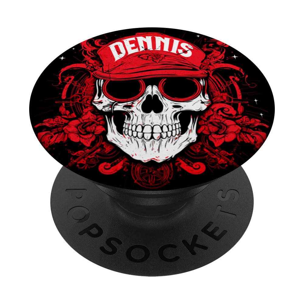 Items Personalized Skull with Dennis Name PopSockets Swappable PopGrip