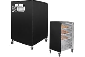 TISCOVER Bread Rack Cover with Zipper, 10tier Sheet Pan Rack/Bun Pan Rack Cover with Vents ，23"X28"X32" Bakery Single Rack Covers Waterproof and Dustproof，Black