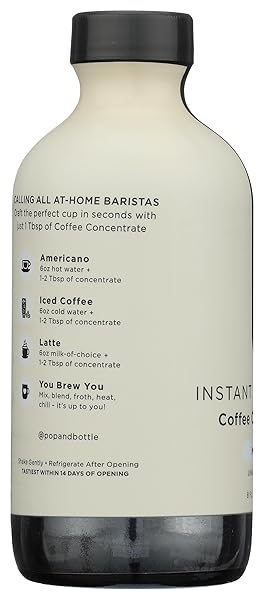 POP AND BOTTLE ORGANIC MOCHA SUPER CONCENTRATE COFFEE, 8 FZ