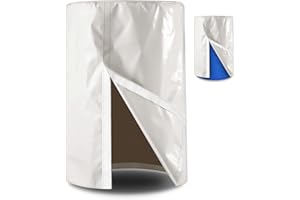 Vincreem 1 Piece 55 Gallon Drum Cover 24 x 36 Inch 55 Gallon Water Barrel Covers Outdoor Waterproof Rain Snow Water Storage Bucket Lid Protective Hook/loop Closure Anti Dust (White)