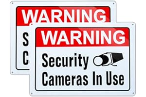 DXYIZUS SIGNS Large Warning Video Surveillance in Use Sign,Security Cameras in use Sign,Large 10x14 Inch Aluminum UV Ink Printed for House and Business (2-Pack)