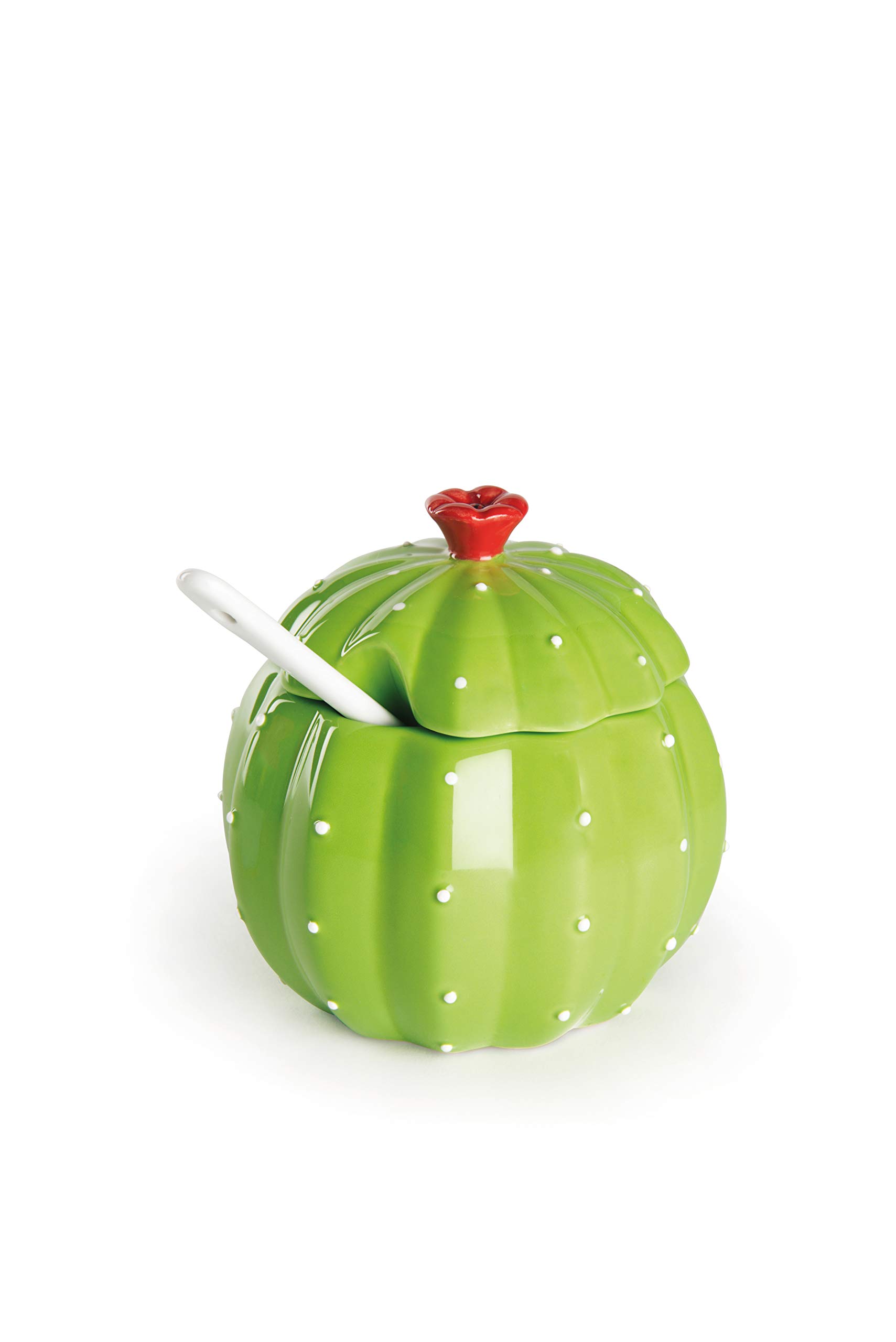 Excelsa Cactus Sugar Bowl, 200 ml, Ceramic, Green