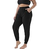 ZERDOCEAN Women's Plus Size Casual Lounge Pants Stretchy Relaxed Jogger Yoga Pants with Pockets