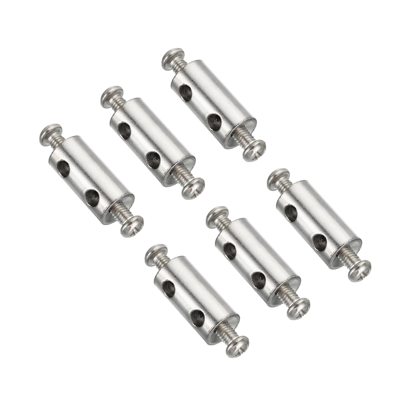 PATIKIL 20x10mm Wire Rope Clips Set, 6 Pcs 3.6mm Hole Steel Double Holes Lock Cable Clamps Clip with M4x0.7 Phillips Screws for Cable DIY Fittings, Silver