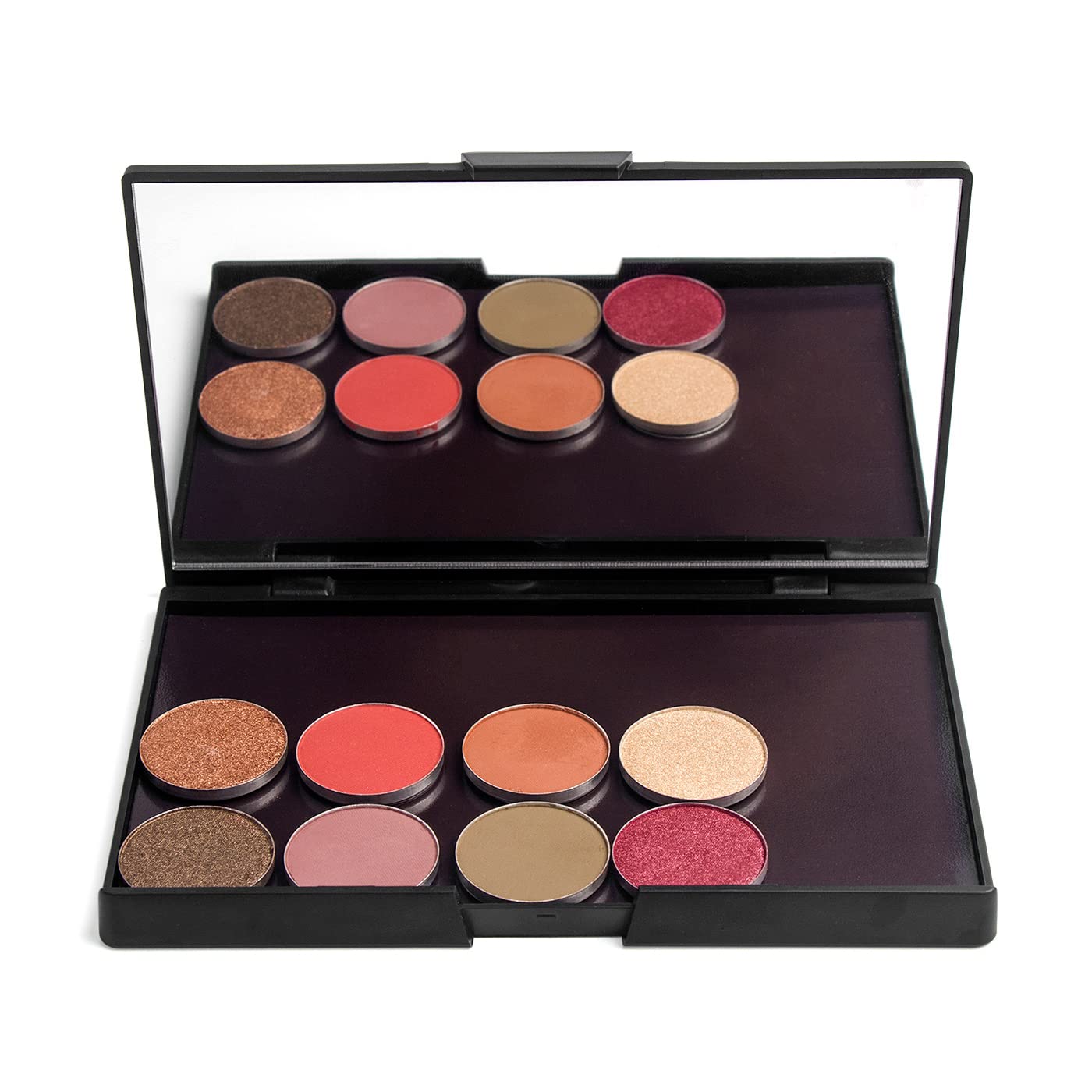 TUOKING Makeup Magnetic Palette with Mirror and 20Pcs Metal Stickers Empty Storage Palette for Eyeshadow Powder Highlighter, Black