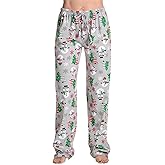 Sorlife Women Cute Christmas Graphic Pajama Pants Casual Elastic Waist Wide Leg Gingham Lounge Pants Xmas Comfy Sleepwear