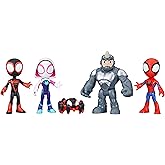 Marvel Spidey and His Amazing Friends Team Spidey & Rhino Pack 4-Inch-Scale (10cm) Action Figure Set, Spider-Man Toys for Kid