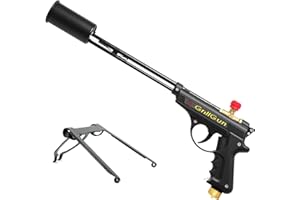 Grillblazer GrillGun Handheld Propane Charcoal Torch – 400,000+ BTU Flame Torch for Instant Charcoal Ignition, Outdoor Cooking, Firepits, Camping, BBQ – Portable High-Power Blowtorch With Stand