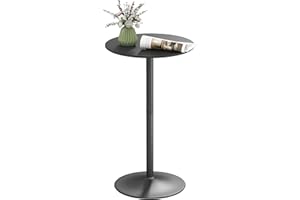 HOMCOM Round Bar Table for 2, 40.2 Inch Modern Bar Height Pub Dining Table with Steel Frame, Non-Slip Base, Easy Assembly for