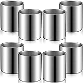 Zopeal 8 Pieces Stainless Steel Whiskey Glass Bulk 6.8 oz Insulated Metal Cups Double Wall Tumbler Whiskey Gifts for Men Husband Father Lover
