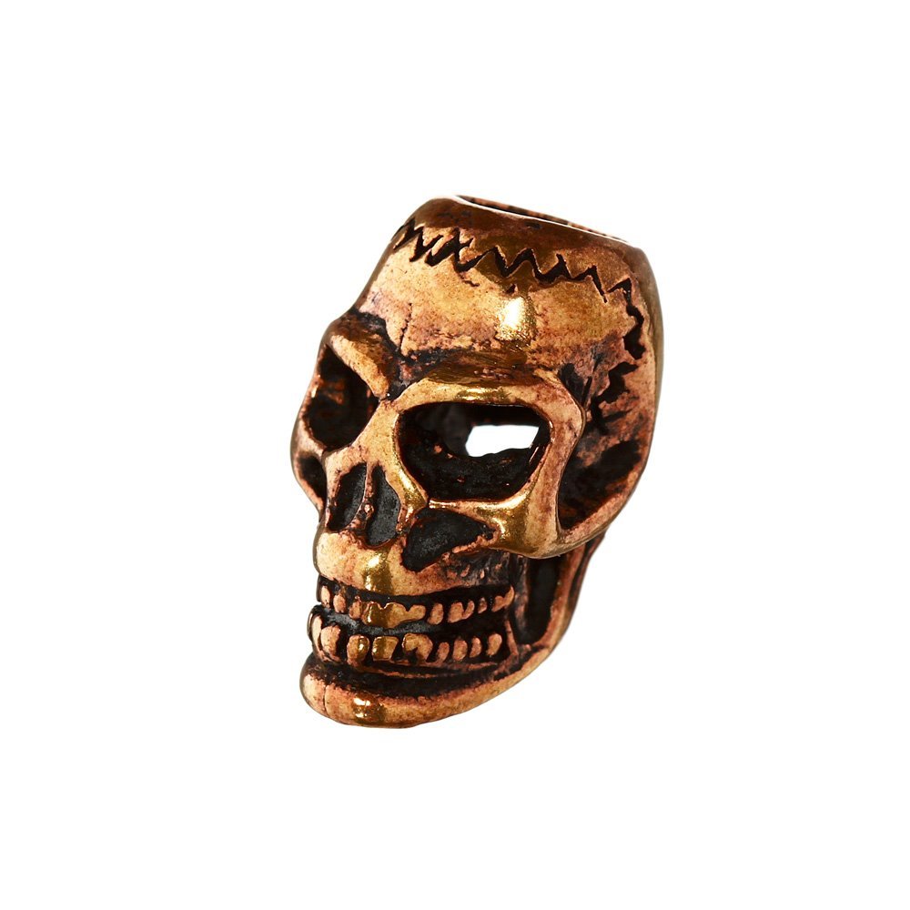 NKlaus Beard Bead SKULL Skull Bronze Curly Bead 6410